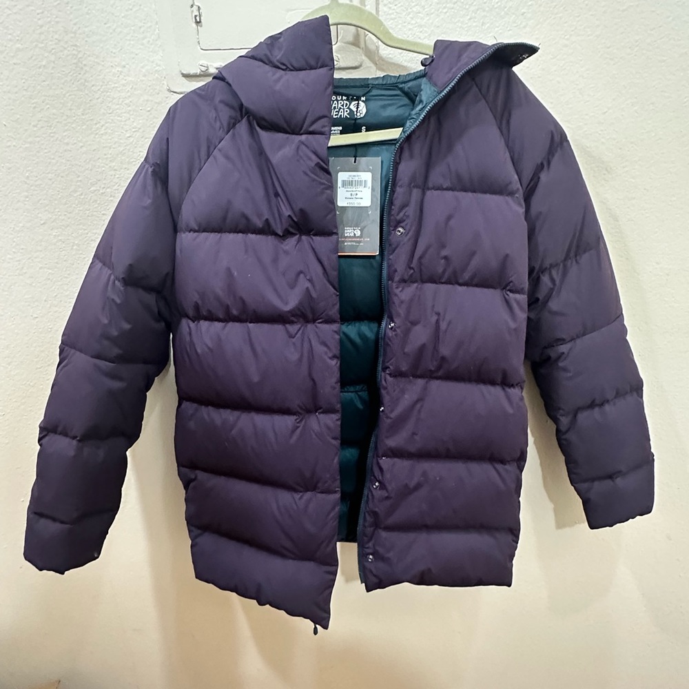 Mountain Hardwear glacial storm down coat purple